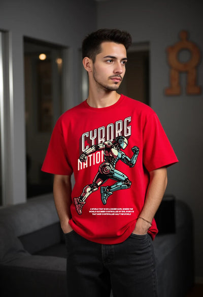 Cyborg Nation Oversized T-Shirt Fame Unltd